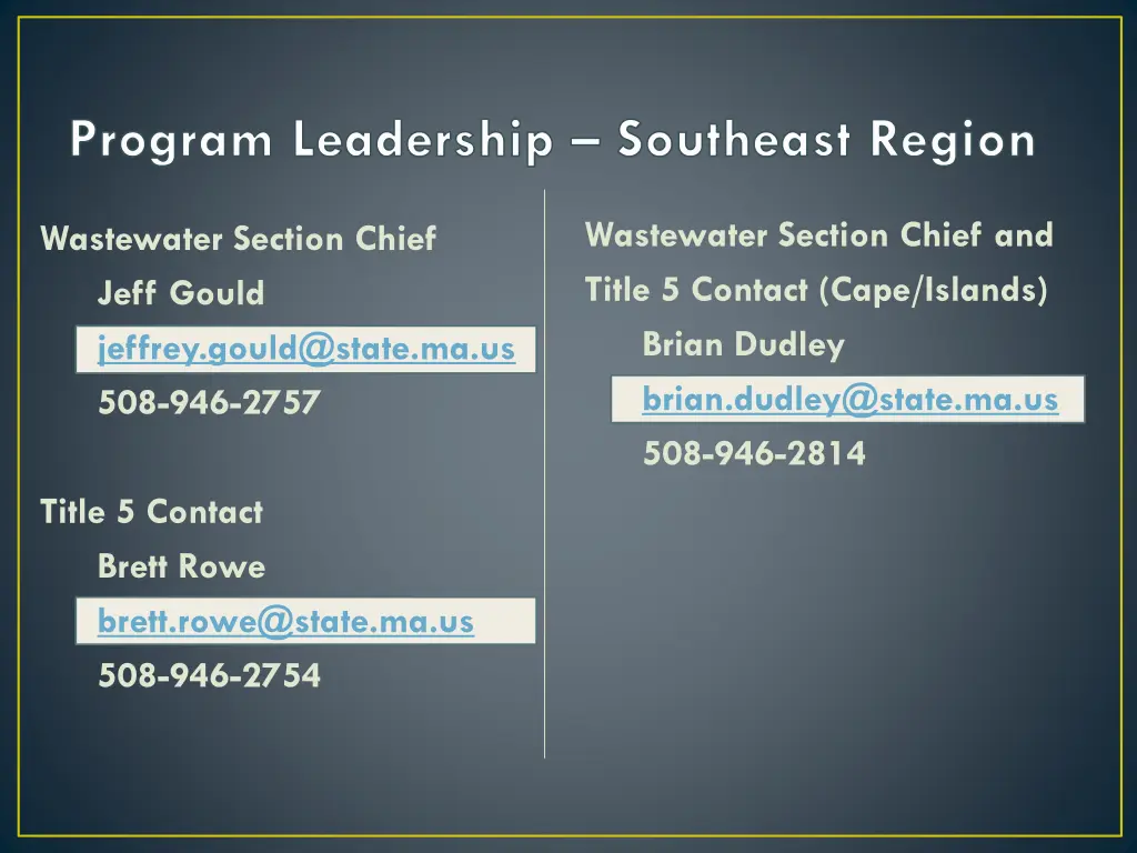 program leadership southeast region