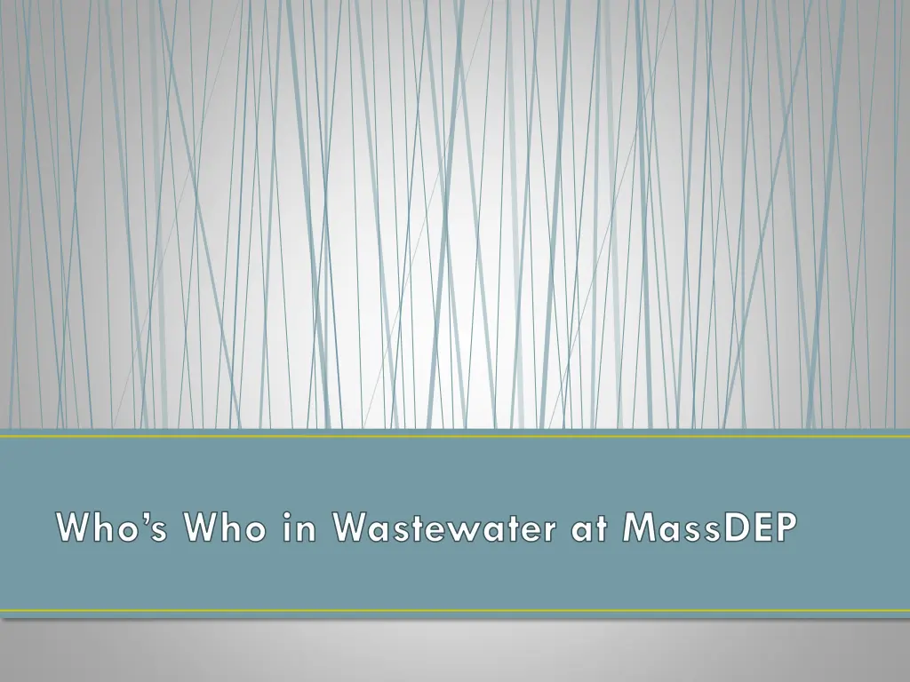 who s who in wastewater at massdep