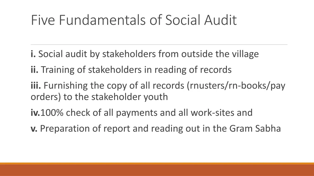 five fundamentals of social audit
