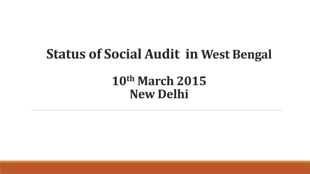 status of social audit in west bengal