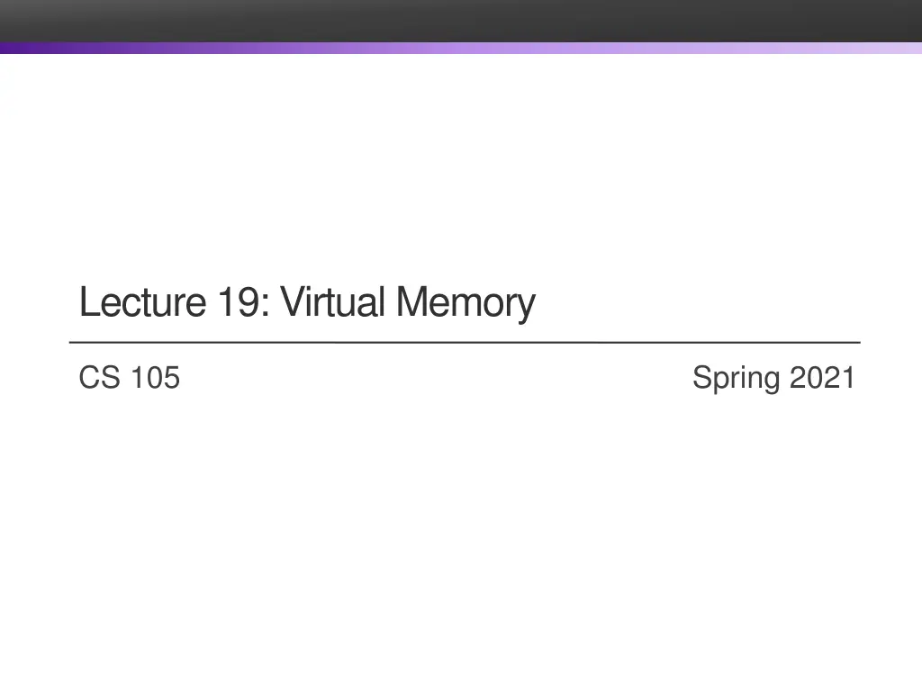 lecture 19 virtual memory