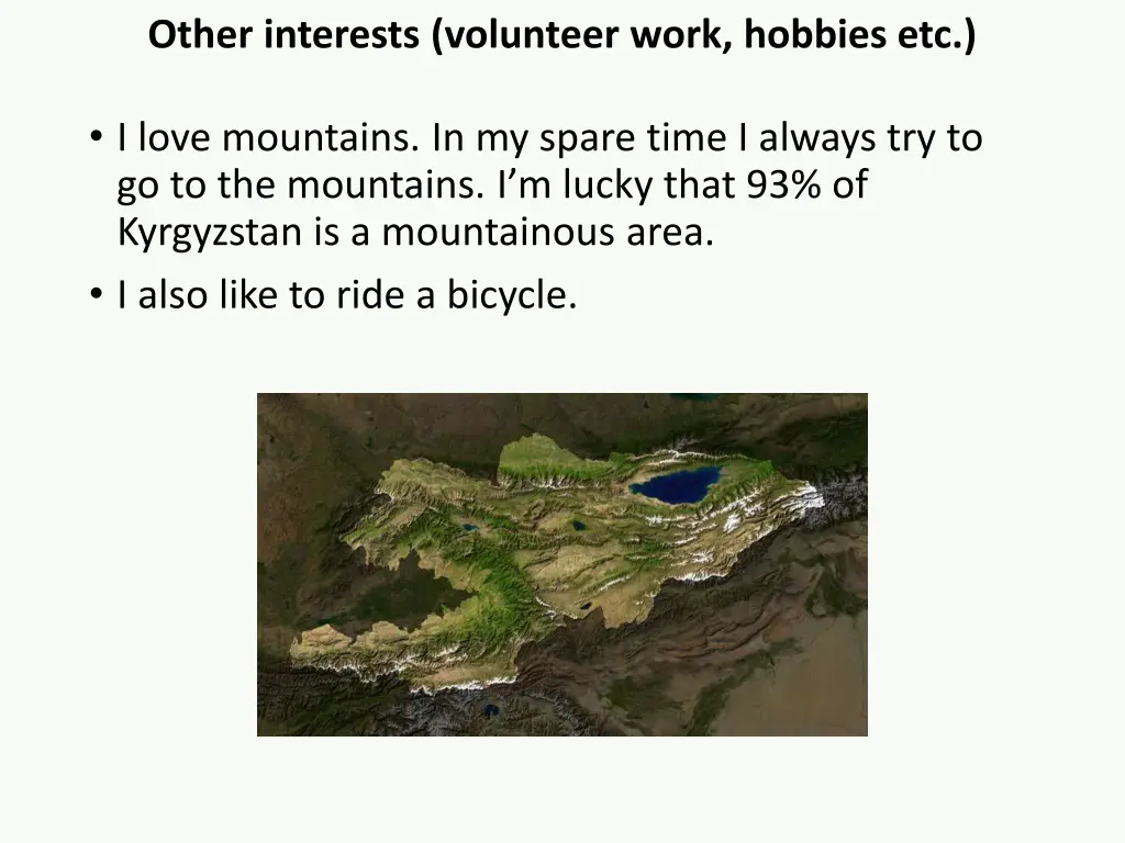 other interests volunteer work hobbies etc