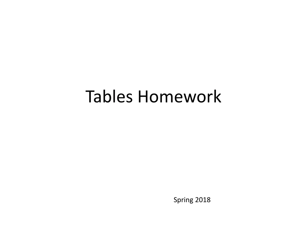 tables homework