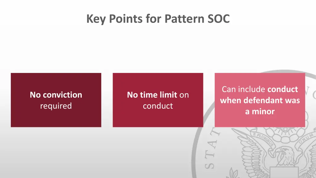 key points for pattern soc