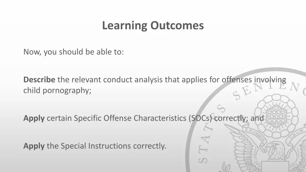 learning outcomes