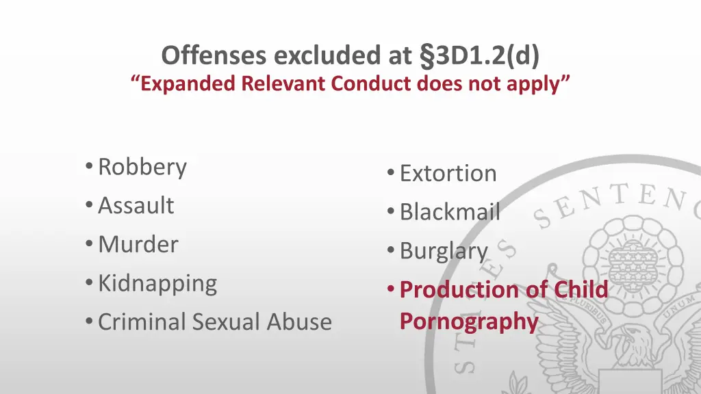 offenses excluded at 3d1 2 d expanded relevant