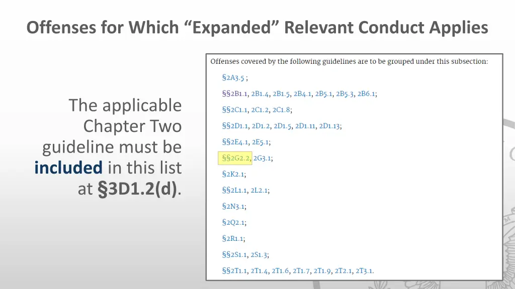 offenses for which expanded relevant conduct