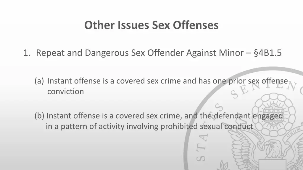 other issues sex offenses