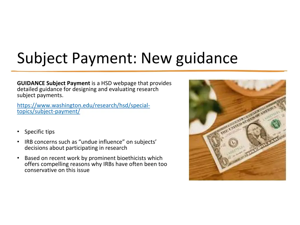 subject payment new guidance