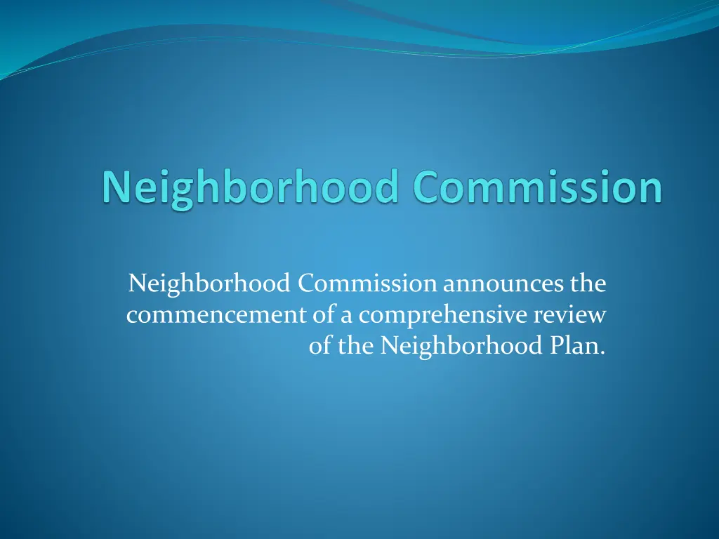 neighborhood commission announces