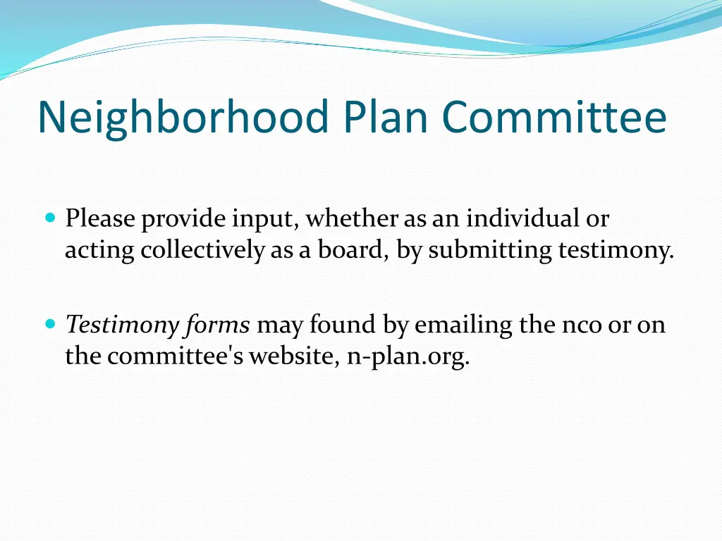 neighborhood plan committee 5