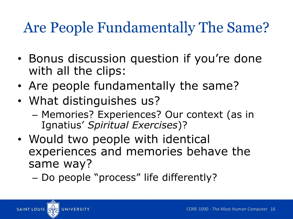 are people fundamentally the same