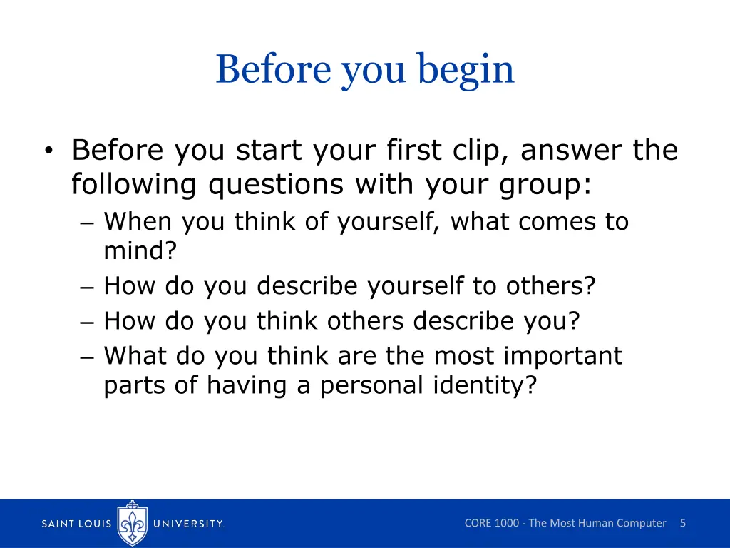 before you begin