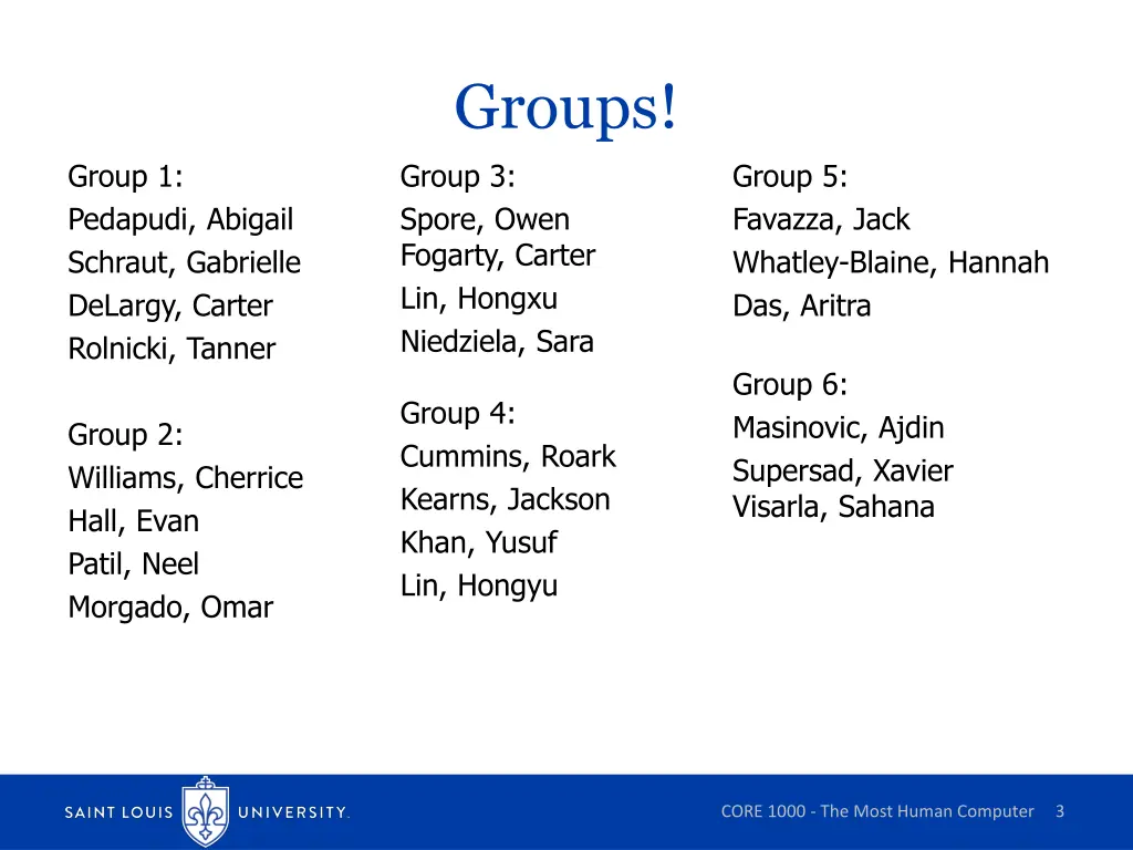 groups group 3 spore owen fogarty carter