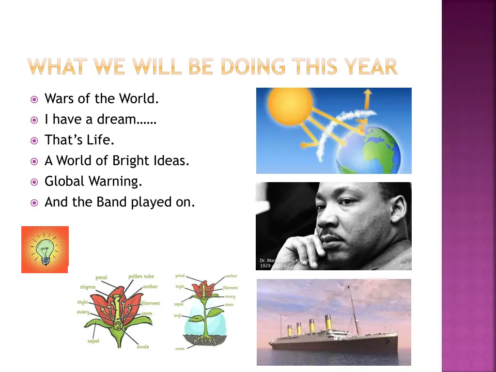 what we will be doing this year