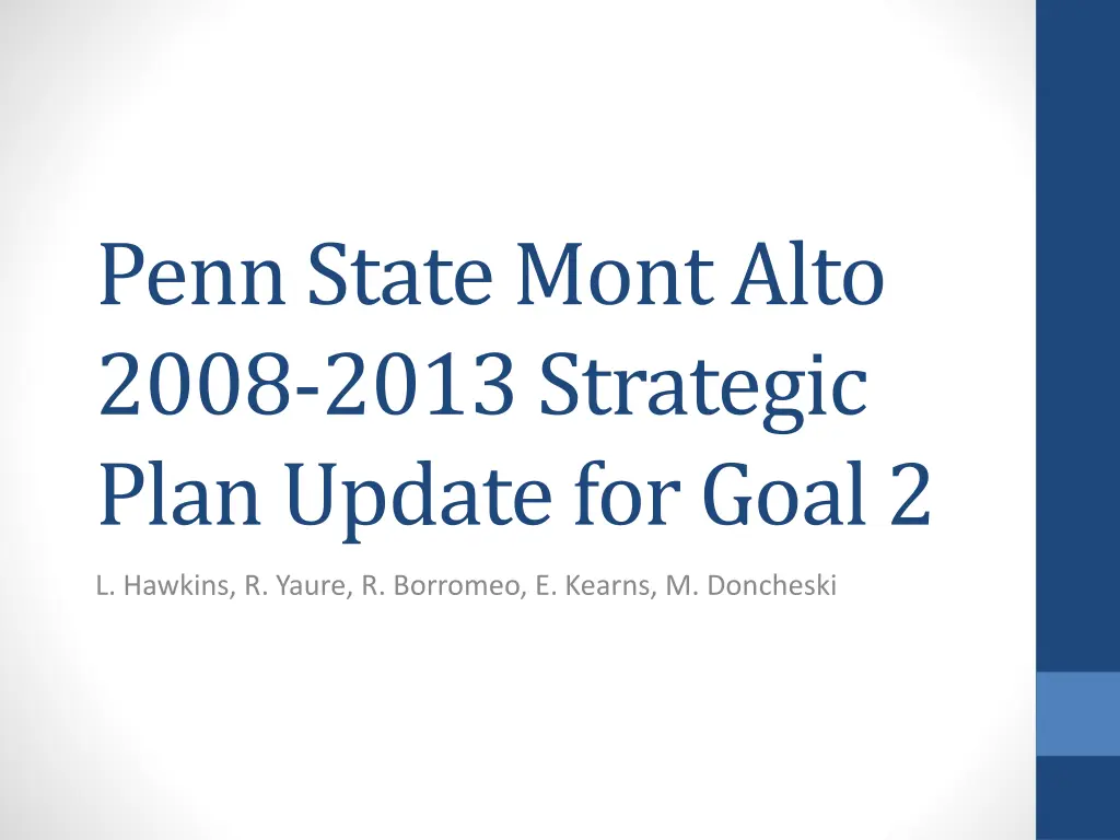 penn state mont alto 2008 2013 strategic plan