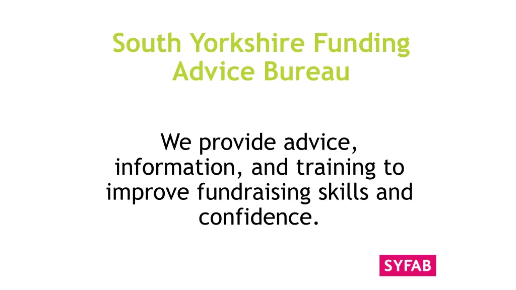 south yorkshire funding advice bureau