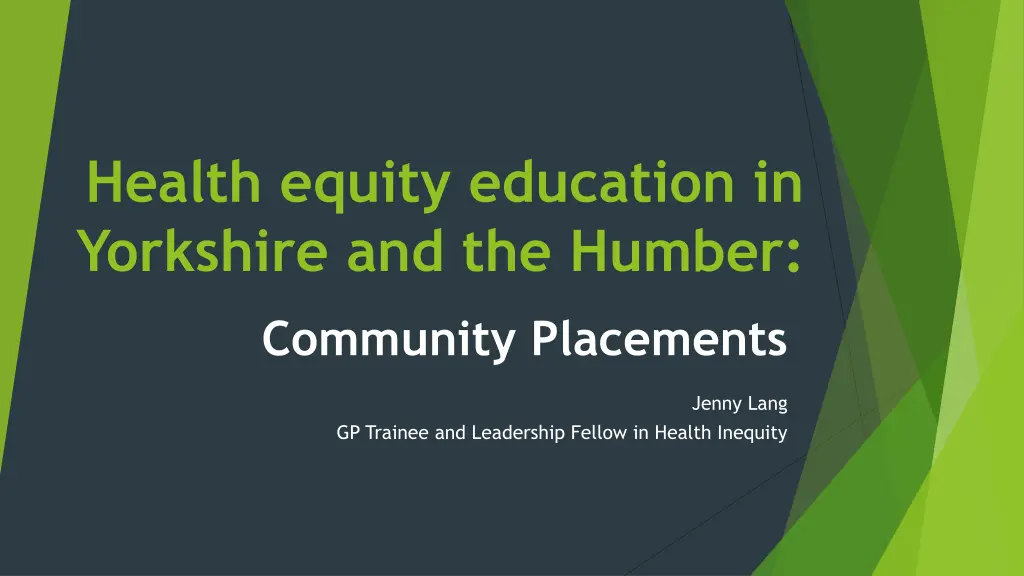 health equity education in yorkshire