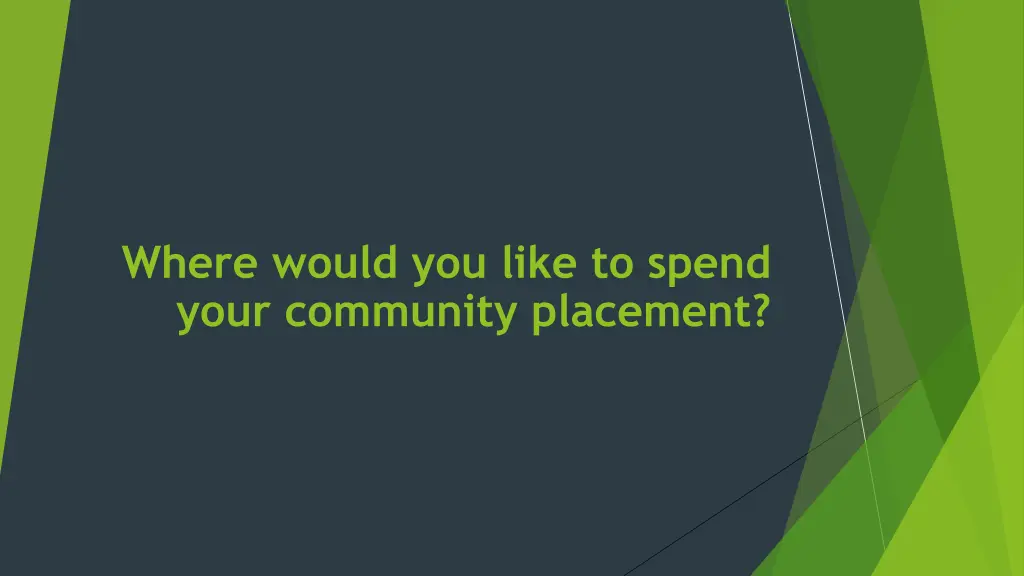 where would you like to spend your community