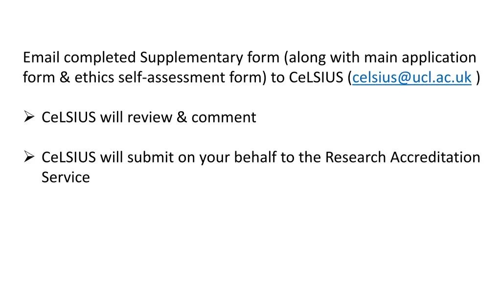 email completed supplementary form along with