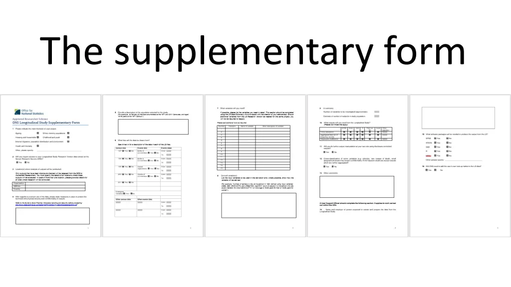 the supplementary form