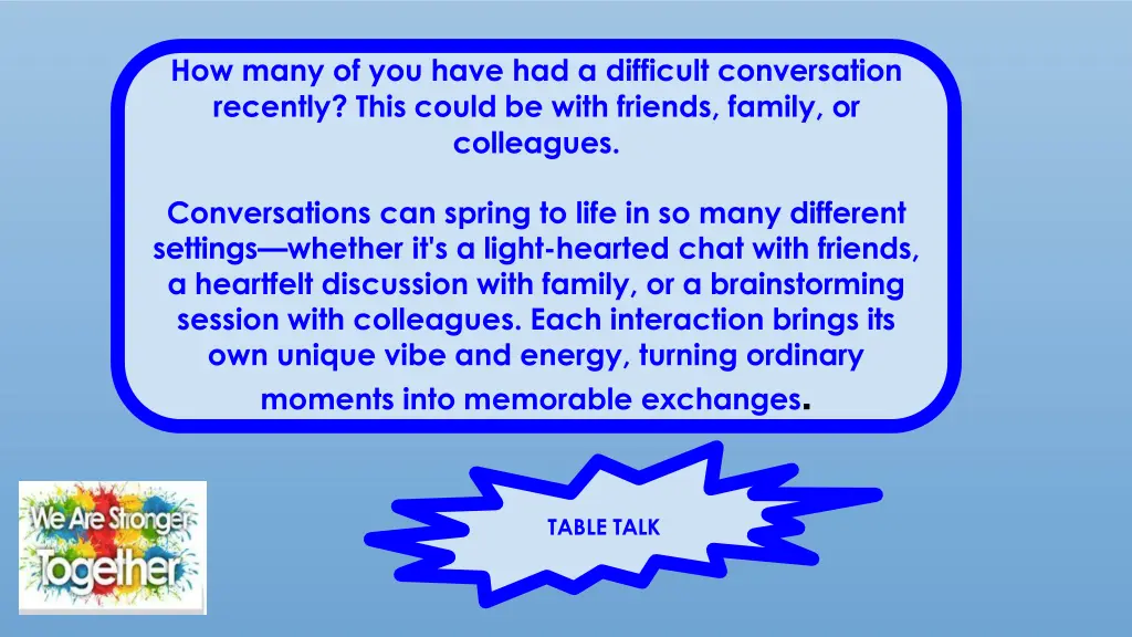 how many of you have had a difficult conversation