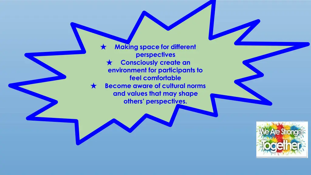 making space for different perspectives