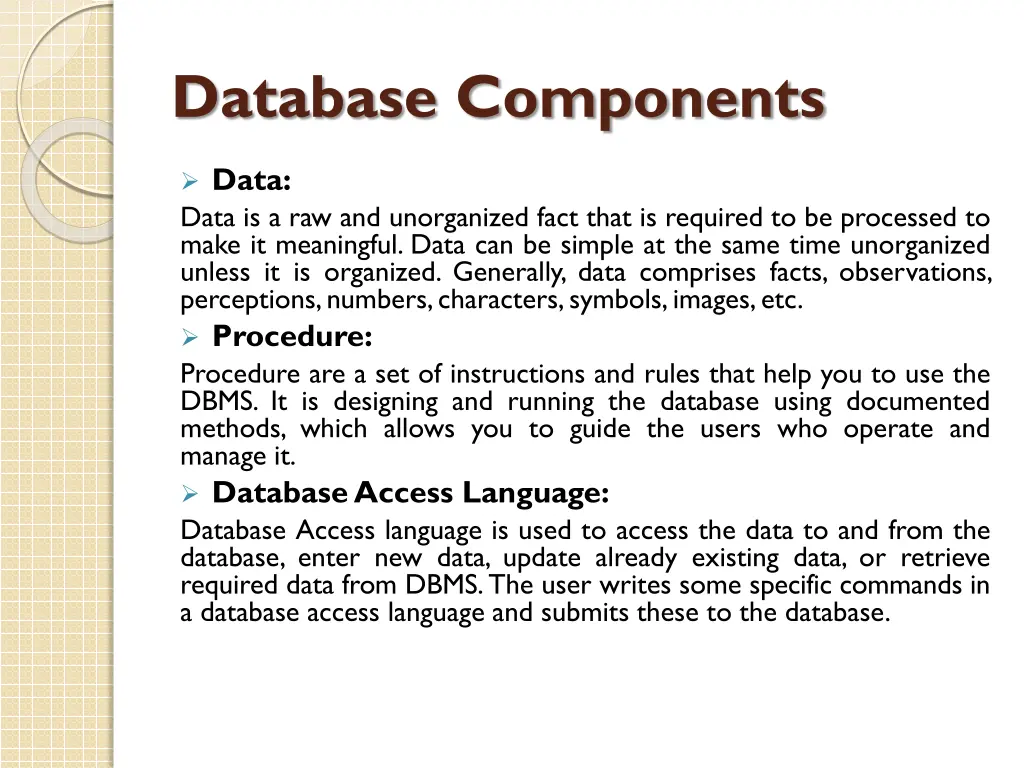 database components 1