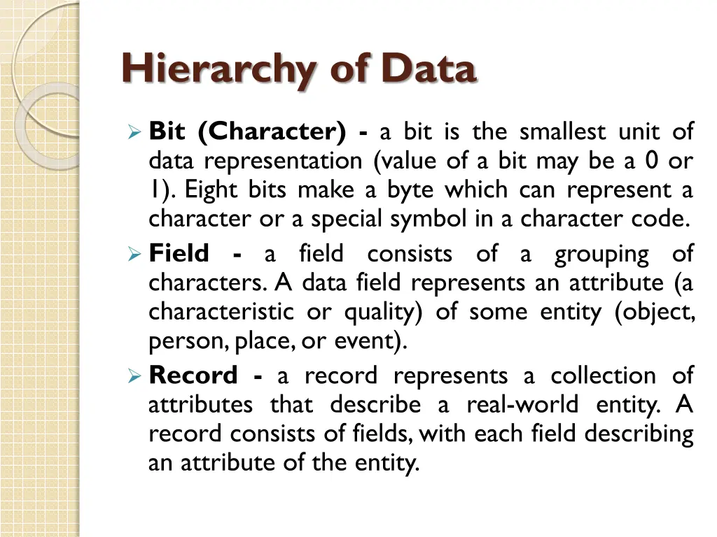 hierarchy of data 1