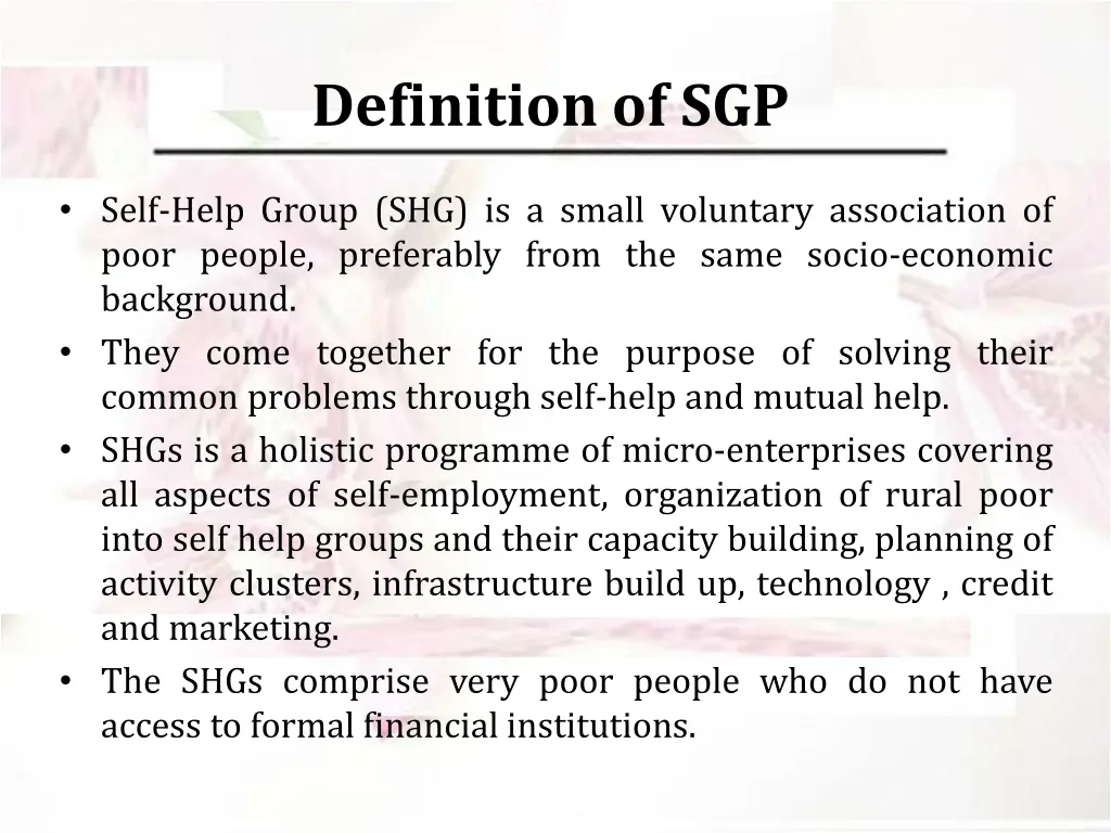 definition of sgp
