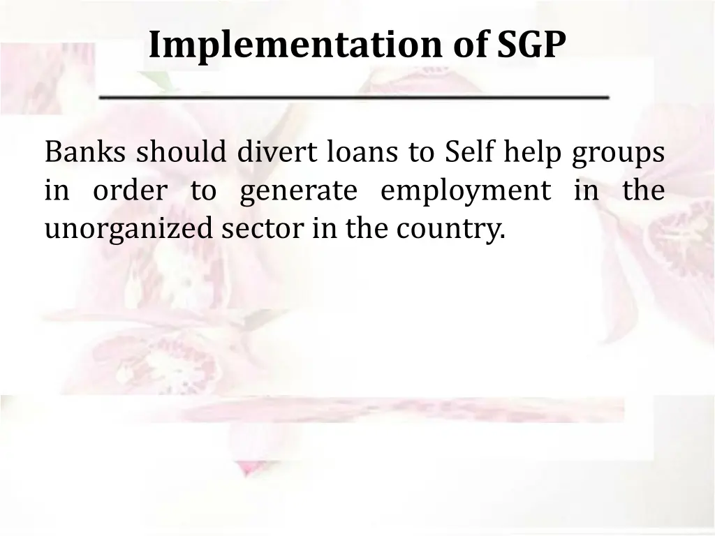 implementation of sgp