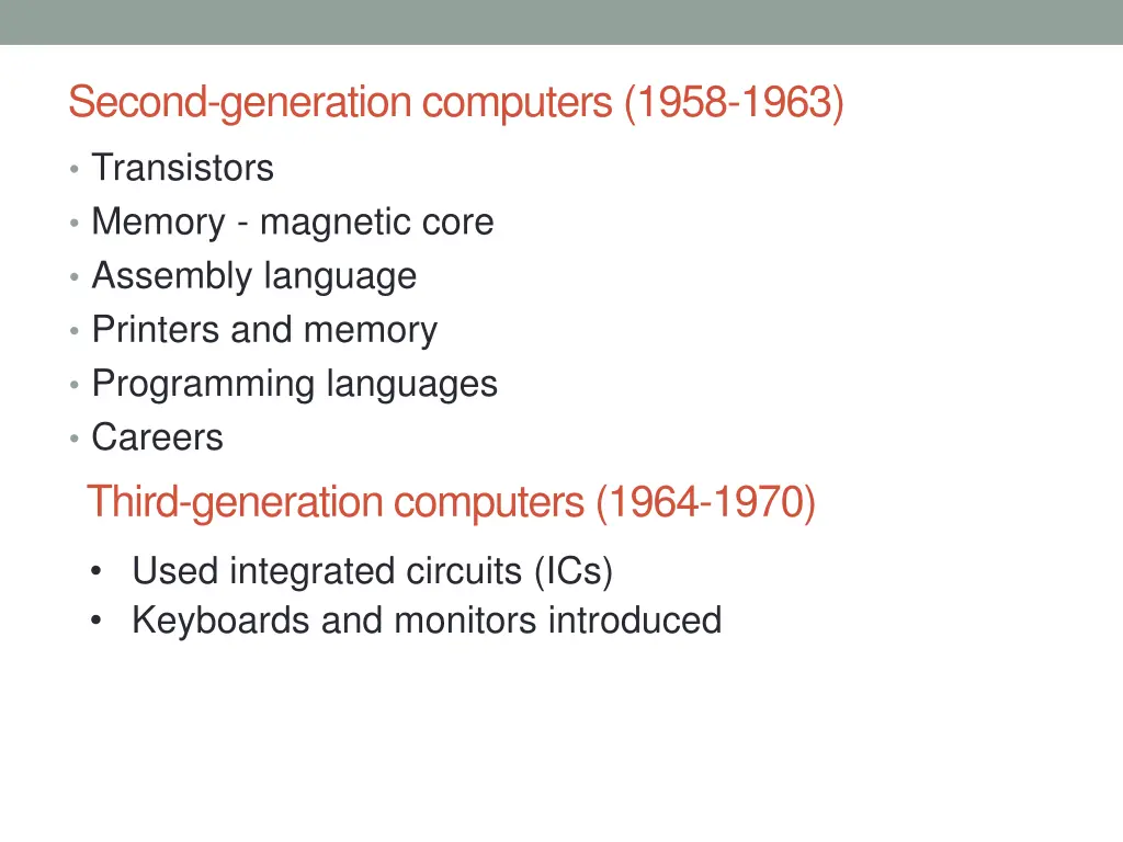 second generation computers 1958 1963