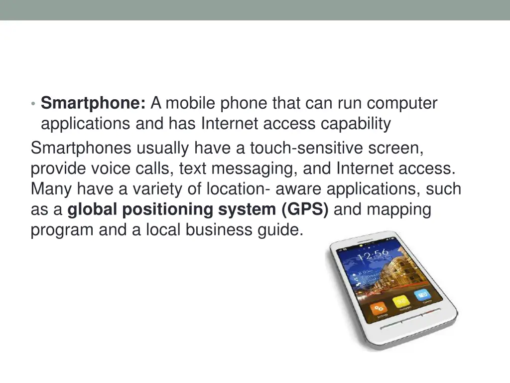 smartphone a mobile phone that can run computer