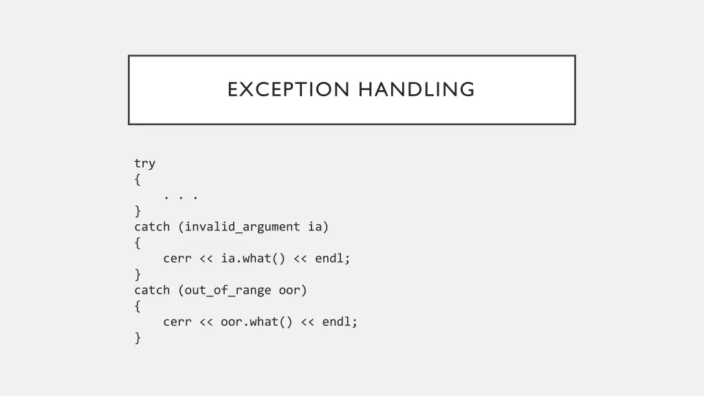exception handling