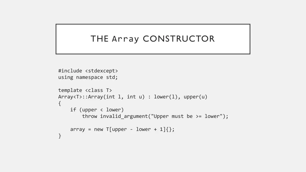 the array constructor