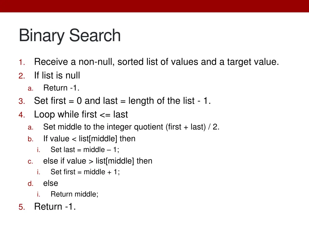 binary search