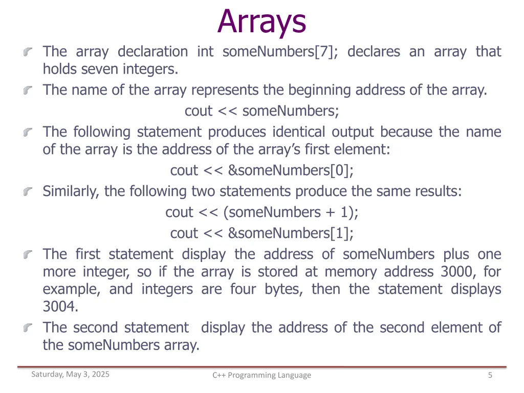 arrays 1