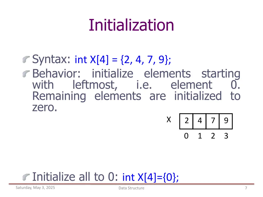 initialization