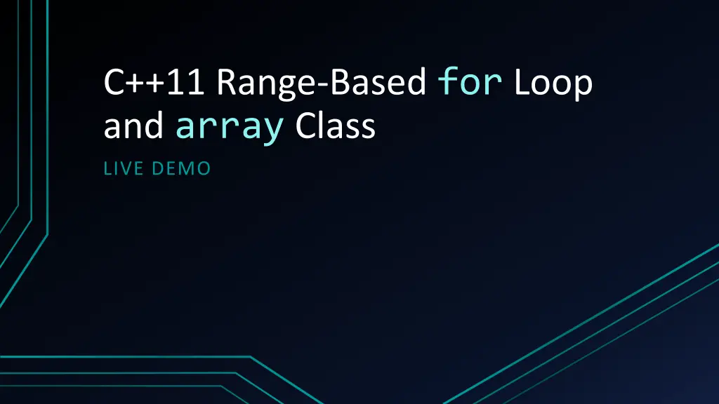 c 11 range based for loop and array class