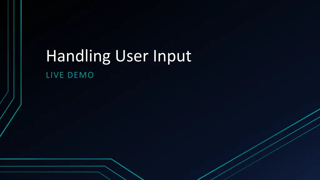 handling user input