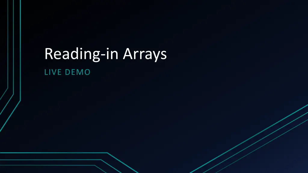 reading in arrays