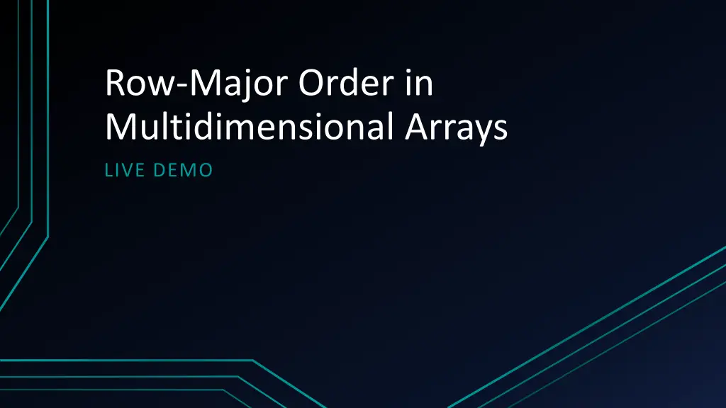 row major order in multidimensional arrays