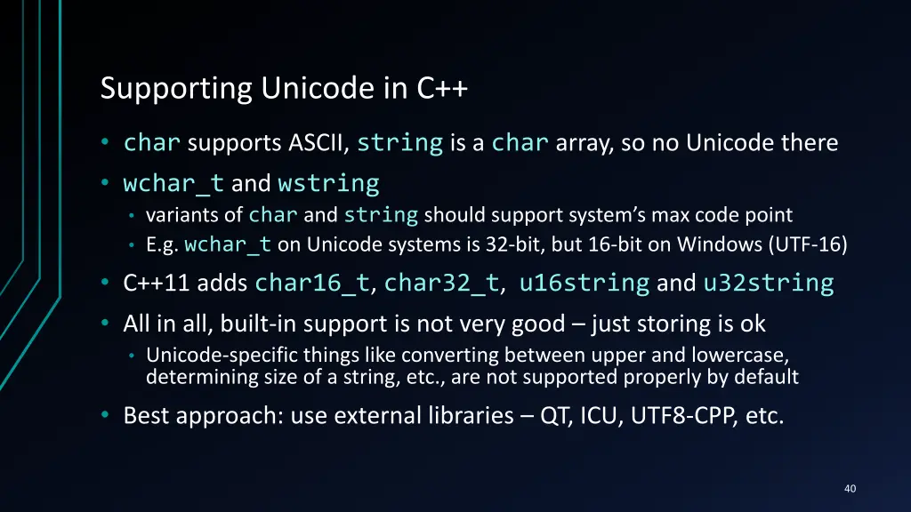 supporting unicode in c