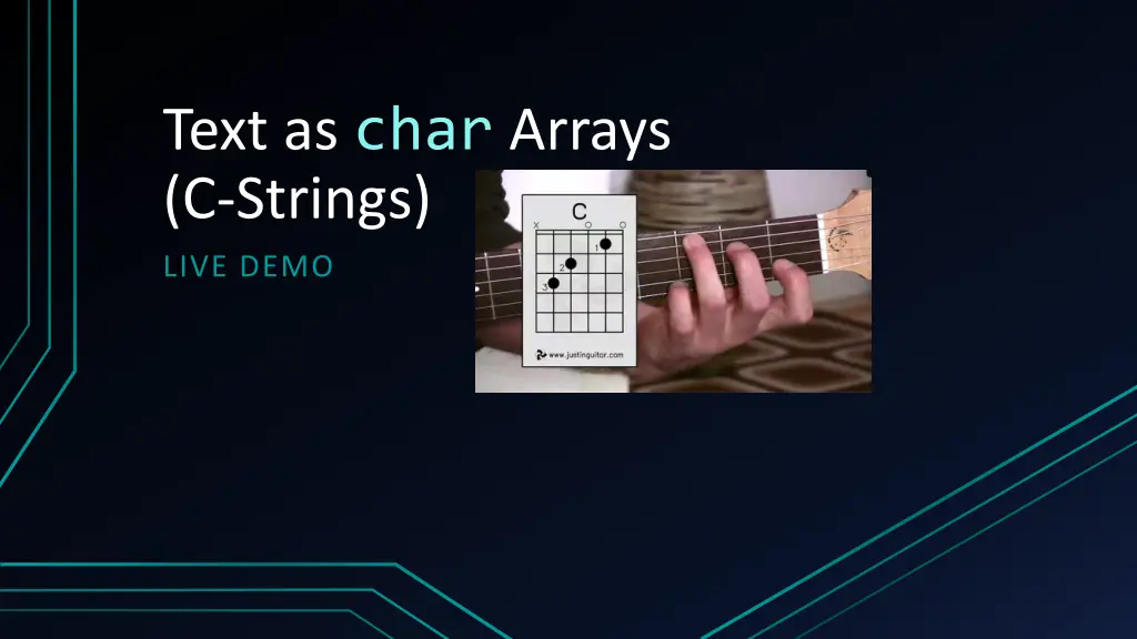 text as char arrays c strings