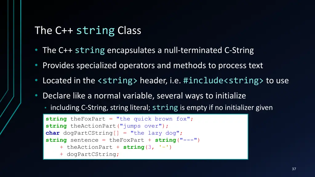 the c string class
