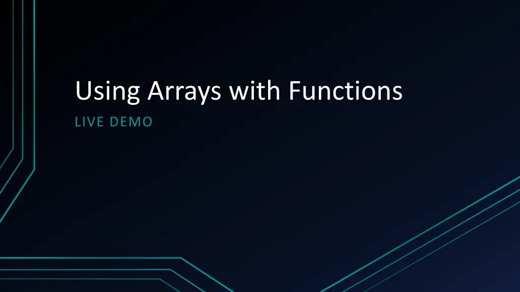 using arrays with functions