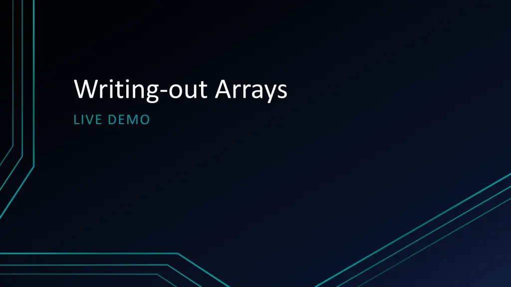 writing out arrays