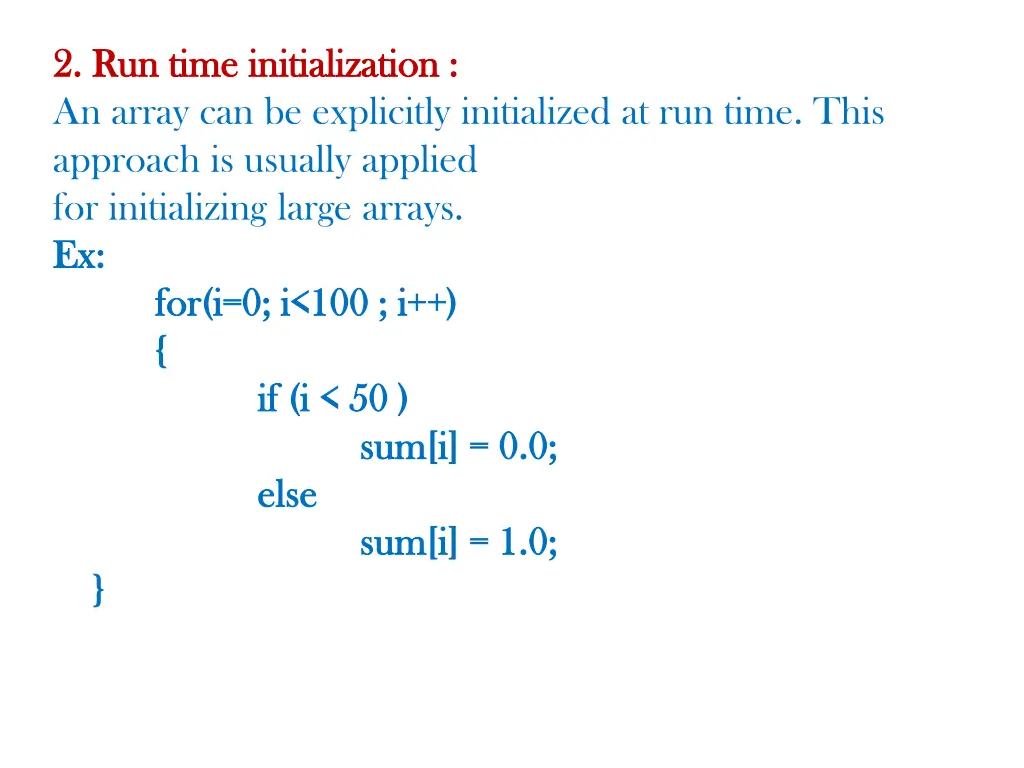 2 run time initialization 2 run time