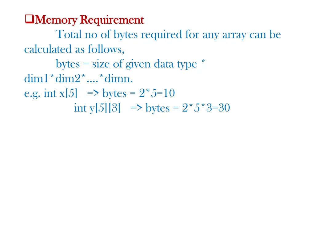 memory requirement memory requirement total