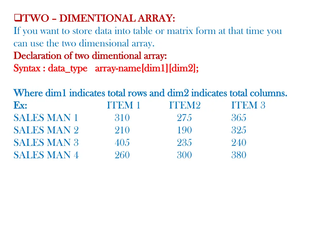 two two dimentional array dimentional array